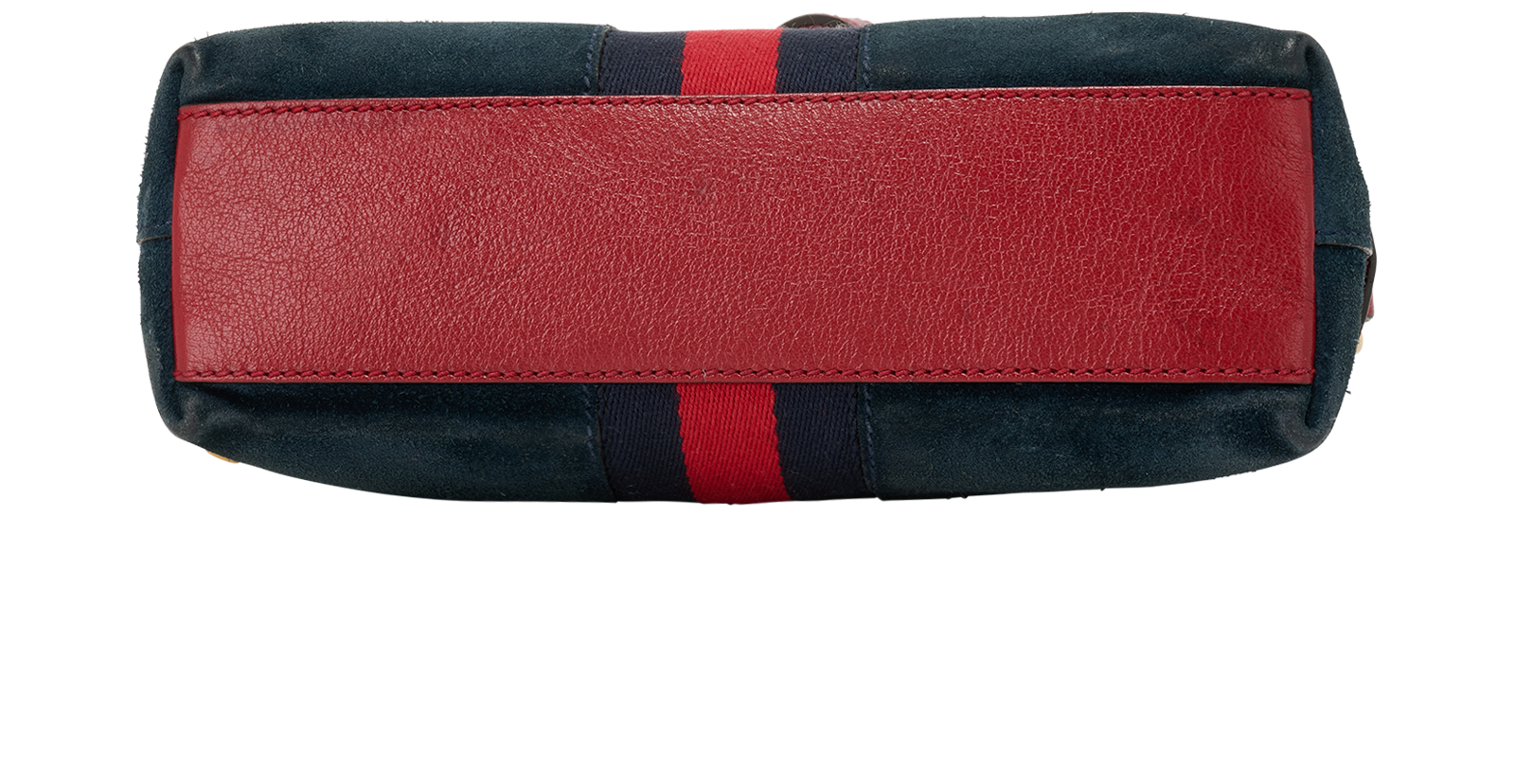 Small Ophidia Dome, &pound;650, Handbags, Navy/Red, Suede, Top view